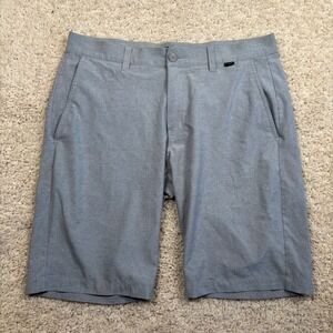TravisMathew Mens Grey Heather Striped Golf Shorts Size 32 Performance Stretch